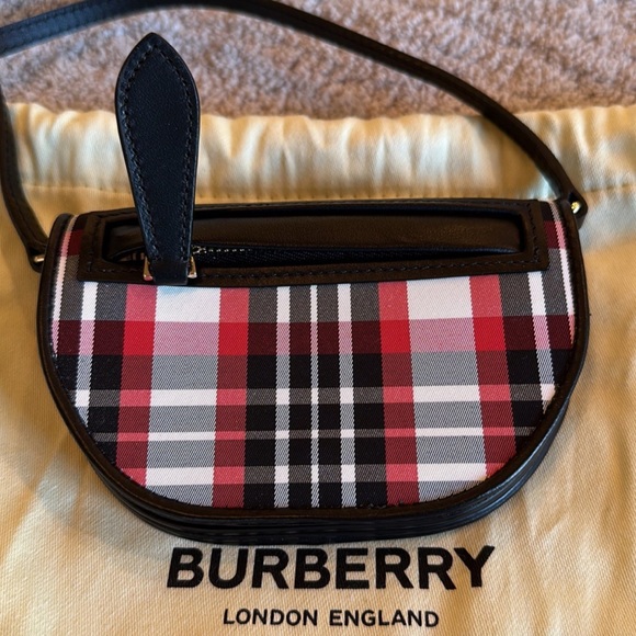 BURBERRY Micro Olympia Tartan Nylon Twill Shoulder Bag - Picture 6 of 13